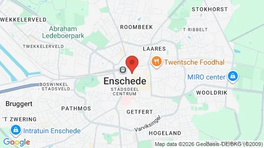 Horeca panden for rent i Enschede - kort over placeringen