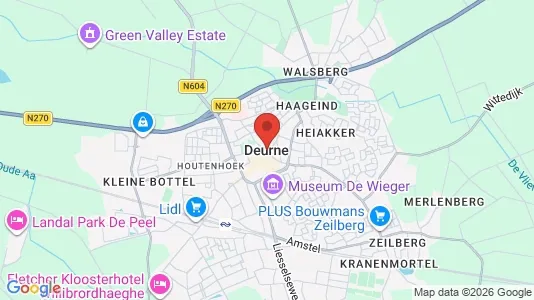 Winkels for rent i Deurne - kort over placeringen