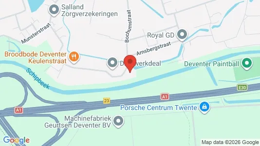 Bedrijfsruimtes for rent i Deventer - kort over placeringen