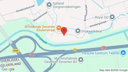 Bedrijfsruimtes for rent i Deventer - kort over placeringen