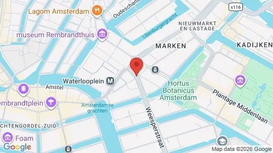 Kantorruimte for rent i Amsterdam Centrum - kort over placeringen