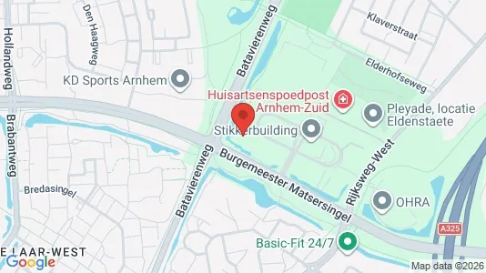 Kantorruimte for rent i Arnhem - kort over placeringen