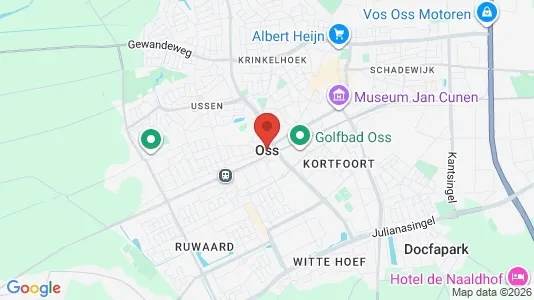 Winkels for rent i Oss - kort over placeringen