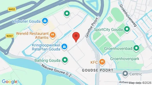 Kantorruimte for rent i Gouda - kort over placeringen