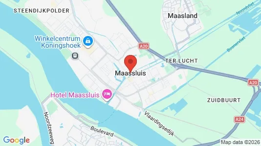 Winkels for rent i Maassluis - kort over placeringen