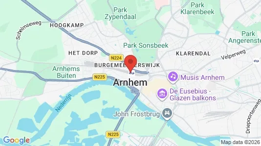 Horeca panden for rent i Arnhem - kort over placeringen