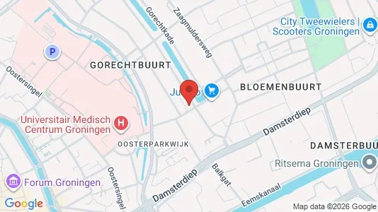 Kantorruimte for rent i Groningen - kort over placeringen