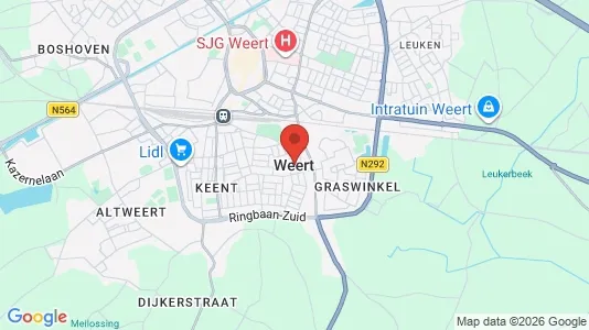 Horeca panden for rent i Weert - kort over placeringen