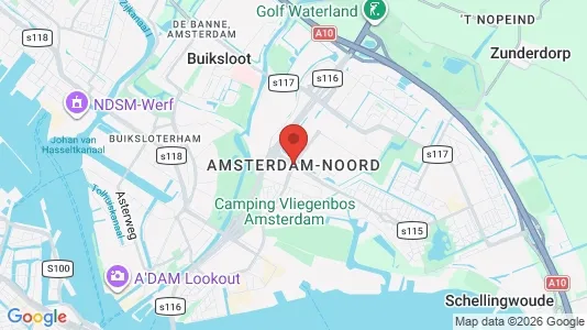 Winkels for rent i Amsterdam Noord - kort over placeringen