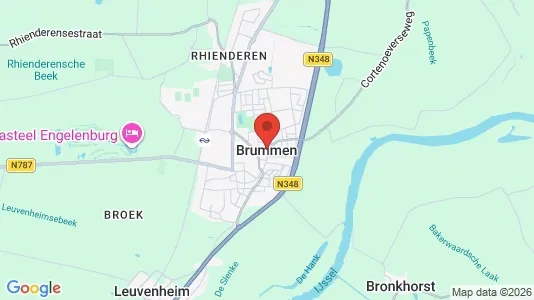 Winkels for rent i Brummen - kort over placeringen