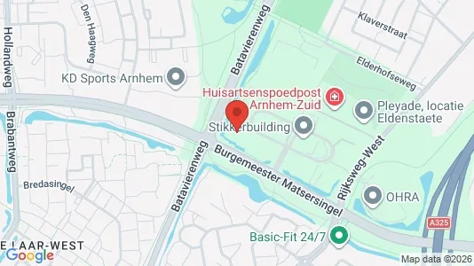Kantorruimte for rent i Arnhem - kort over placeringen