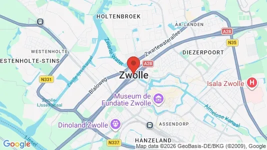 Horeca panden for rent i Zwolle - kort over placeringen
