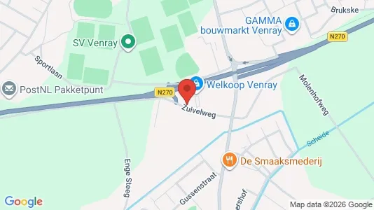 Bedrijfsruimtes for rent i Venray - kort over placeringen