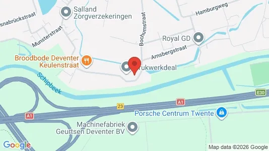 Bedrijfsruimtes for rent i Deventer - kort over placeringen