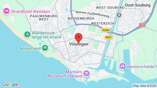 Horeca panden for sale i Vlissingen - kort over placeringen