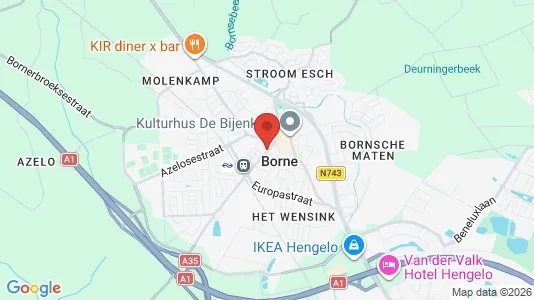 Winkels for rent i Borne - kort over placeringen