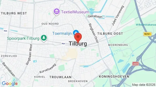 Horeca panden for rent i Tilburg - kort over placeringen