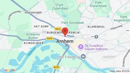 Kantorruimte for rent i Arnhem - kort over placeringen