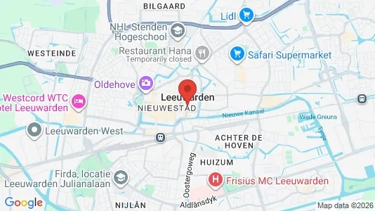 Horeca panden for rent i Leeuwarden - kort over placeringen