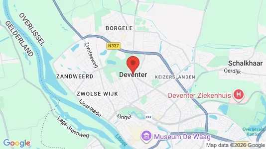 Winkels for rent i Deventer - kort over placeringen