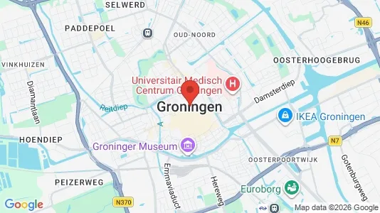 Horeca panden for rent i Groningen - kort over placeringen