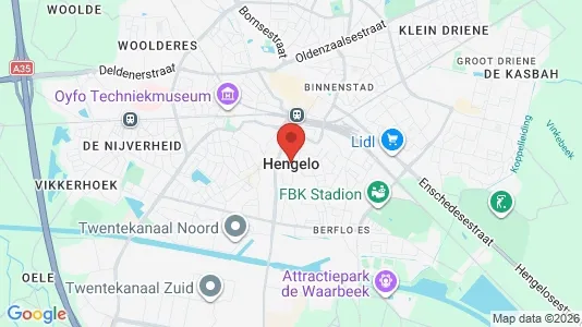 Producties for rent i Hengelo - kort over placeringen