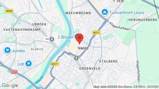 Bedrijfsruimtes for rent i Venlo - kort over placeringen