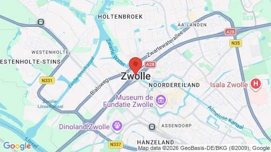 Winkels for rent i Zwolle - kort over placeringen