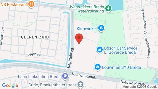 Bedrijfsruimtes for rent i Breda - kort over placeringen
