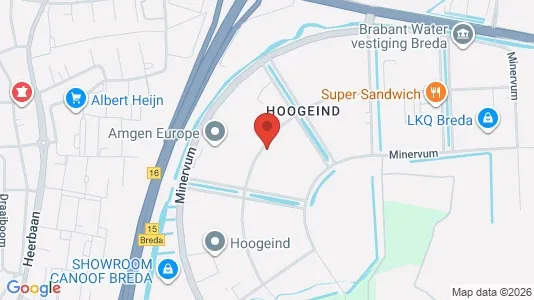 Bedrijfsruimtes for rent i Breda - kort over placeringen