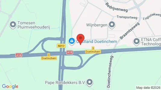 Magazijnen for rent i Doetinchem - kort over placeringen