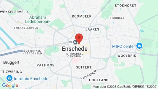 Winkels for rent i Enschede - kort over placeringen