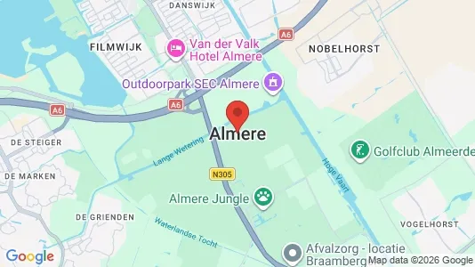 Winkels for rent i Almere - kort over placeringen