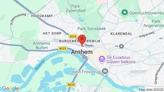 Winkels for rent i Arnhem - kort over placeringen