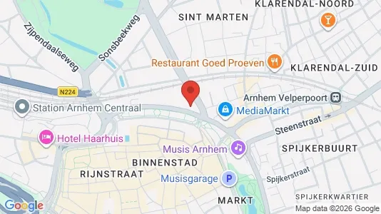 Kantorruimte for rent i Arnhem - kort over placeringen